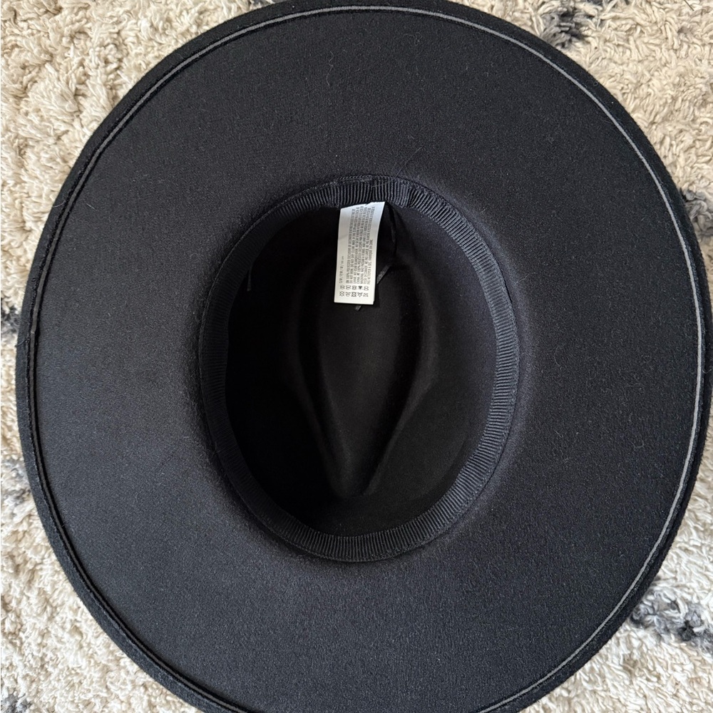 Forever 21 Black Wide-Brim Hat with Cream Lace - Picture 5 of 7
